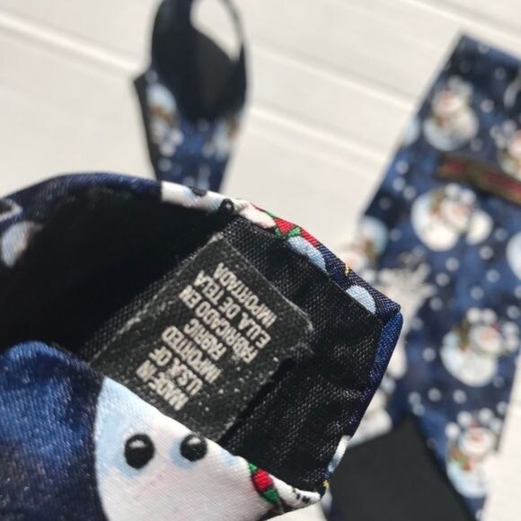 2 Christmas Ties Hallmark & Jingle Bells Brands  Santa Snowmen Candy Canes - Picture 9 of 9